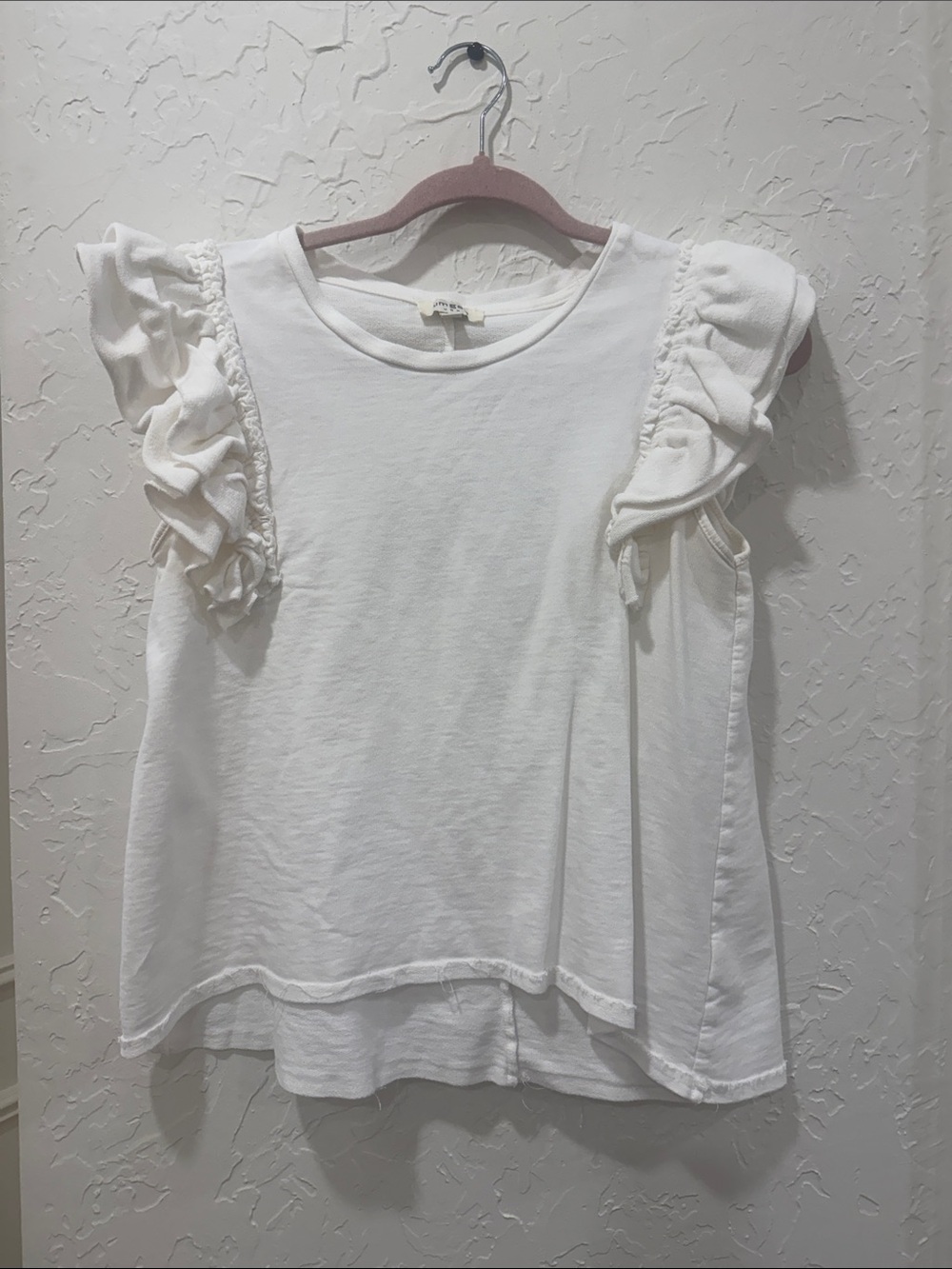 Umgee White Ruffle Sleeve Tank